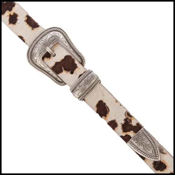 Western Leather Belt Vintage Cowgirl Chic Slim Fit Boho Accessory main image 4